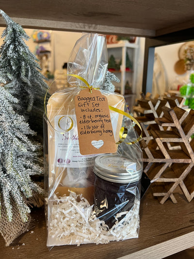 Gift Set- Bagged Tea & Elderberry Infused Honey