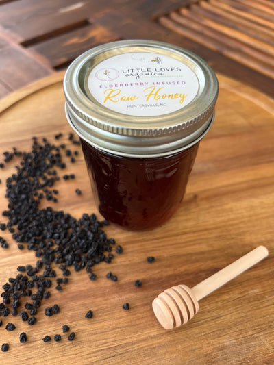 Elderberry Infused Raw Honey